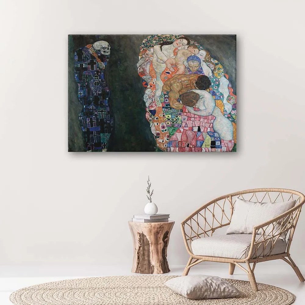 Gario Vászonkép Élet és halál - Gustav Klimt, reprodukció Méret: 120 x 80 cm