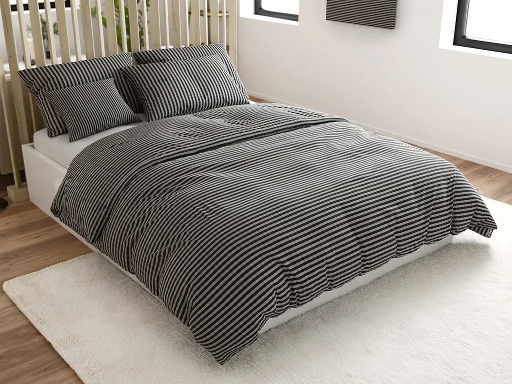 Krepp ágynemű ARLENA BLEND fekete Ágyneműhuzat mérete: 70 x 90 cm | 140 x 200 cm