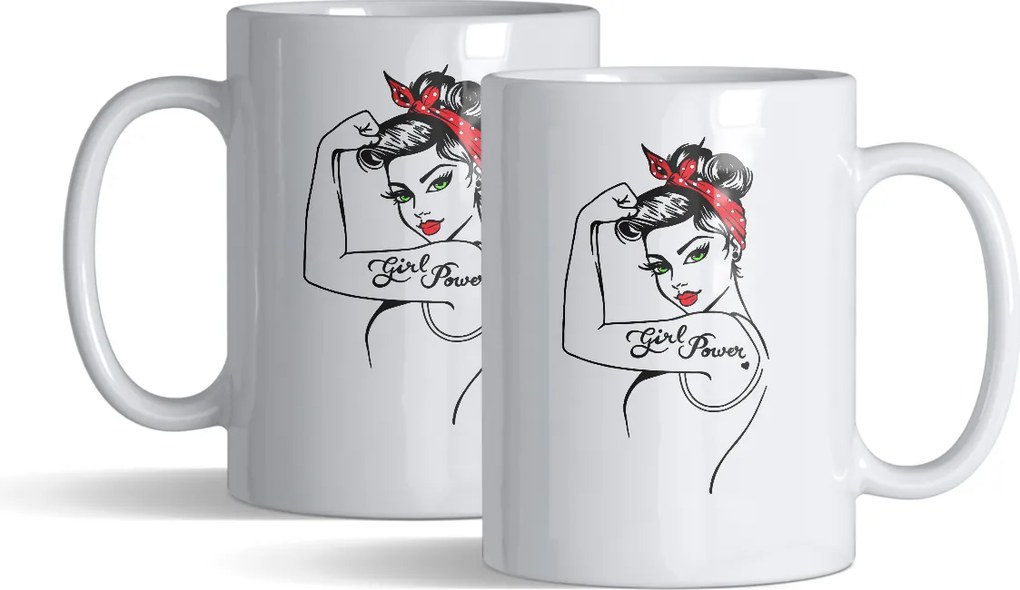 Bögre neki "Girl Power" elegáns ideális ajándék nőknek