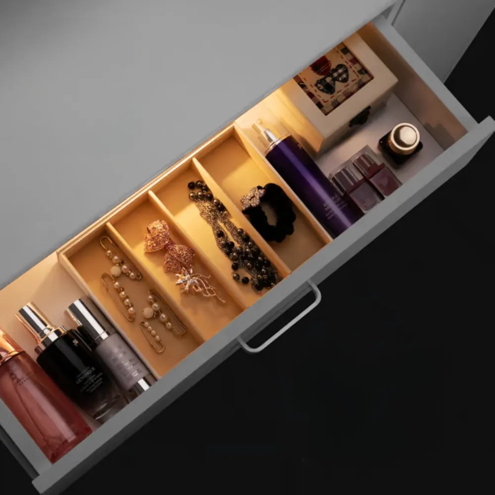 JOCELYN fésülködőasztal világítással, 140×90×40cm, fehér Casaria