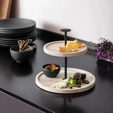 Tálalótányér lábon Manufacture Travertine, 28 cm - Villeroy & Boch