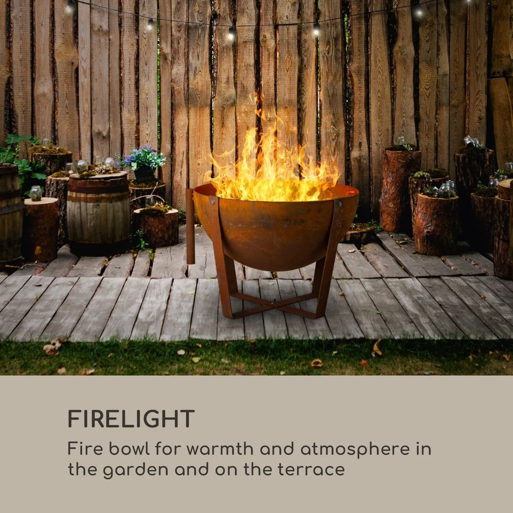 Blumfeldt Blum Fire Globe, tűzrakóhely grillel, Ø 60cm, acél