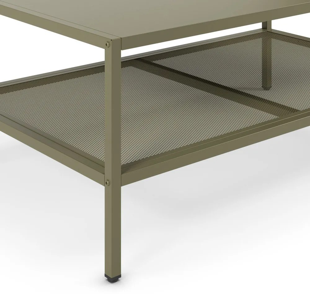 Zöld fém dohányzóasztal 60x100 cm Fayna – Marckeric