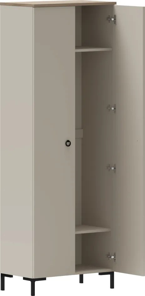 Szekrény, szürkésbarna Taupe/silverjack tölgy, DOMCA 2D