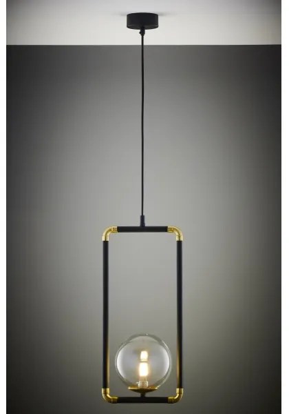 Jupiter 2023 - Csillár zsinóron ZAFRA 1xG9/10W/230V fekete/arany/átlátszó