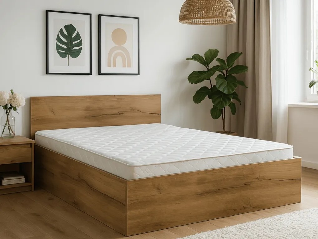 SOFIA ágy 160 x 200 cm, artisan tölgy Ágyrács: Ágyrács nélkül, Matrac: Deluxe 10 cm matrac