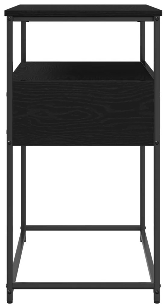 Konsol asztal Fekete Tölgy 75x40x75 cm Mérnöki Fa és Acél
