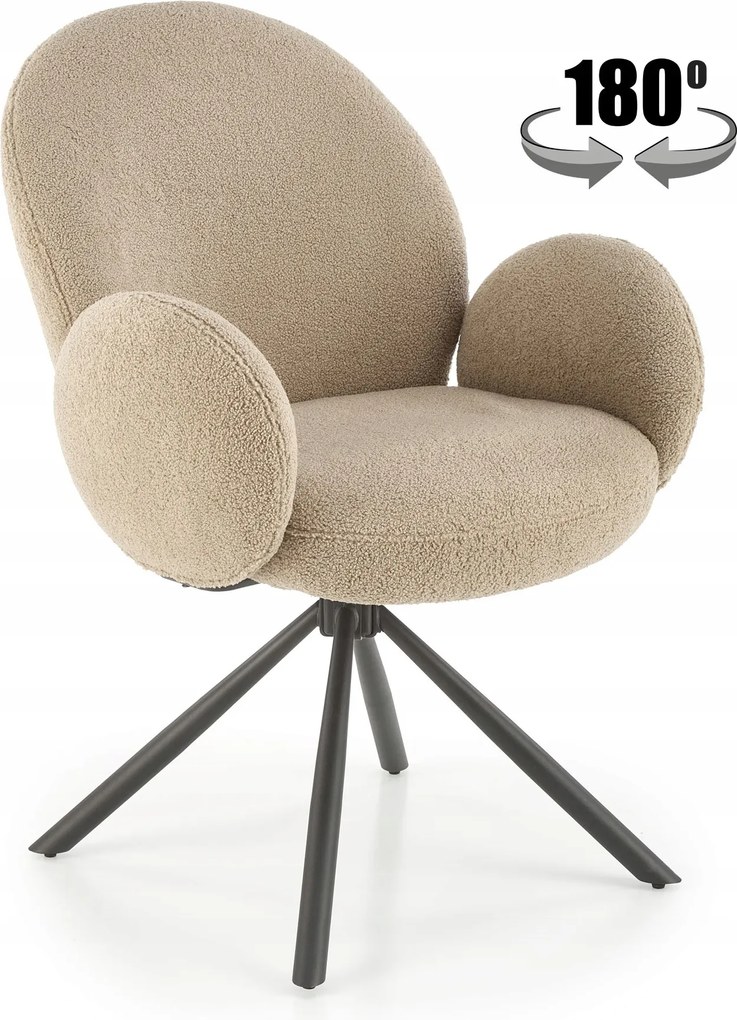 Bézs kárpitozott forgószék nappali konyha étkező szövet K498