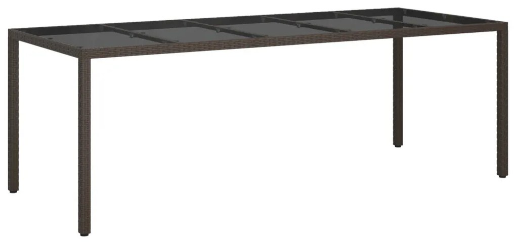 Kerti Étkezőasztal Barna 250x100x75 cm Polirattan
