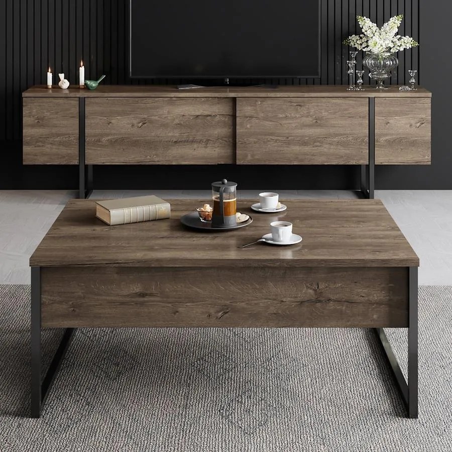 Dohányzóasztal Luxe - Walnut, Black