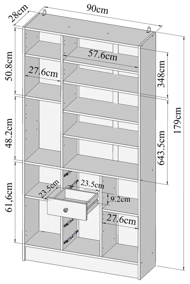 Fehér fürdőszoba szekrény 90x182 cm Combi – TemaHome