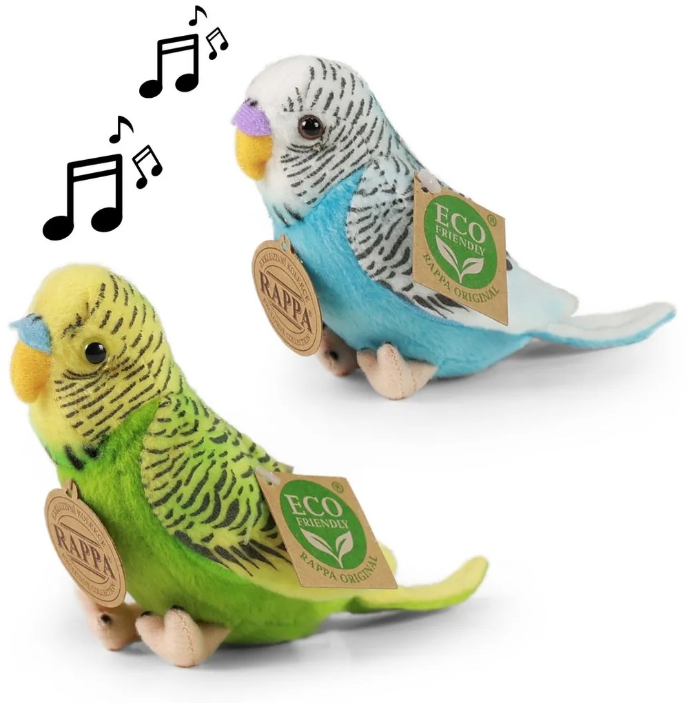 Rappa Plüss madárkakukk zöld, 11 cm, hanggal