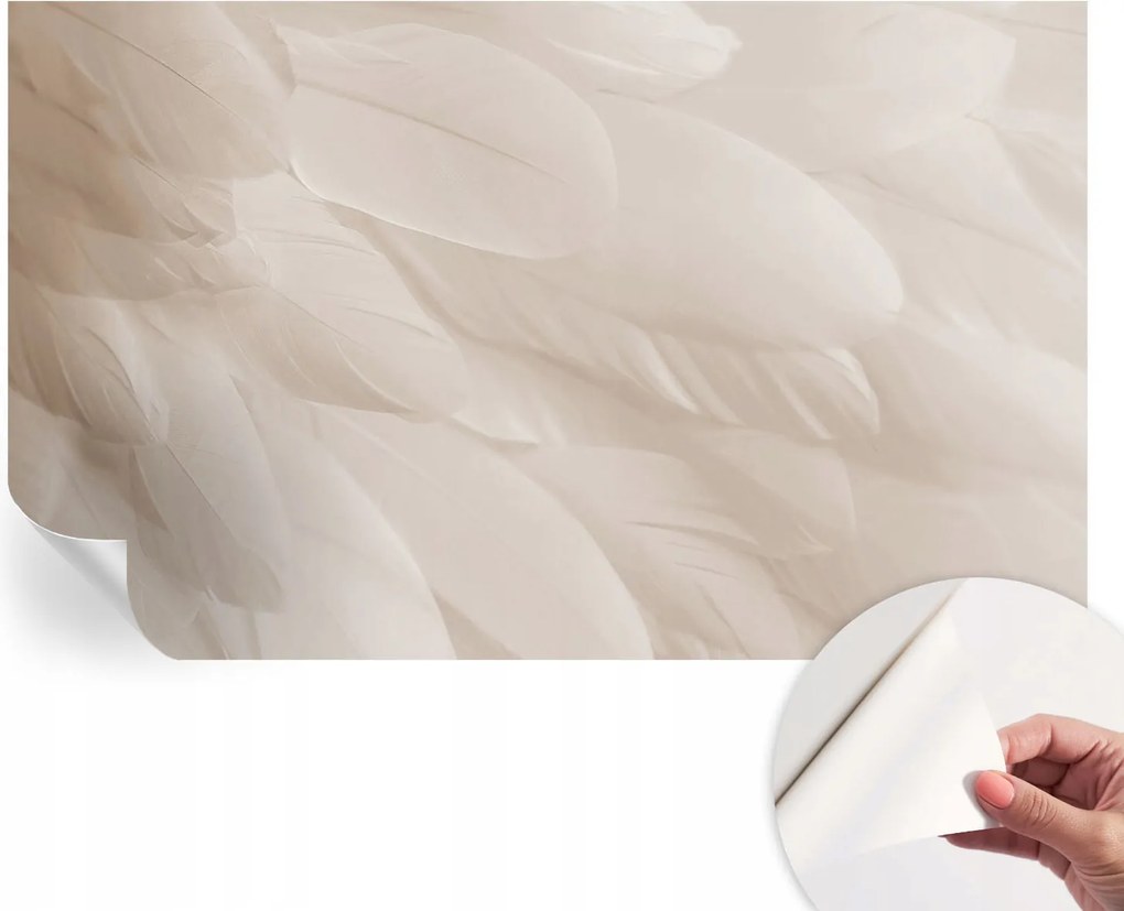 Öntapadós tapéta Fali furnér 3D hatás Éteri tollak 416x254 cm