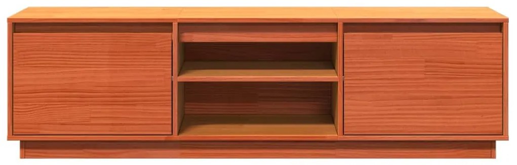 viaszbarna tömör fenyőfa TV-szekrény 140 x 35 x 40 cm