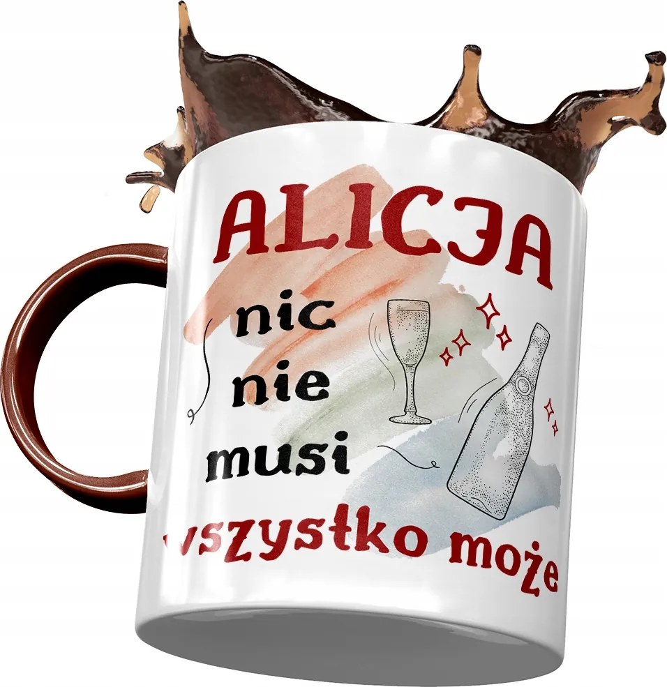 Bordó bögre Alice Barátnőjének Nyomtatott Fotóval