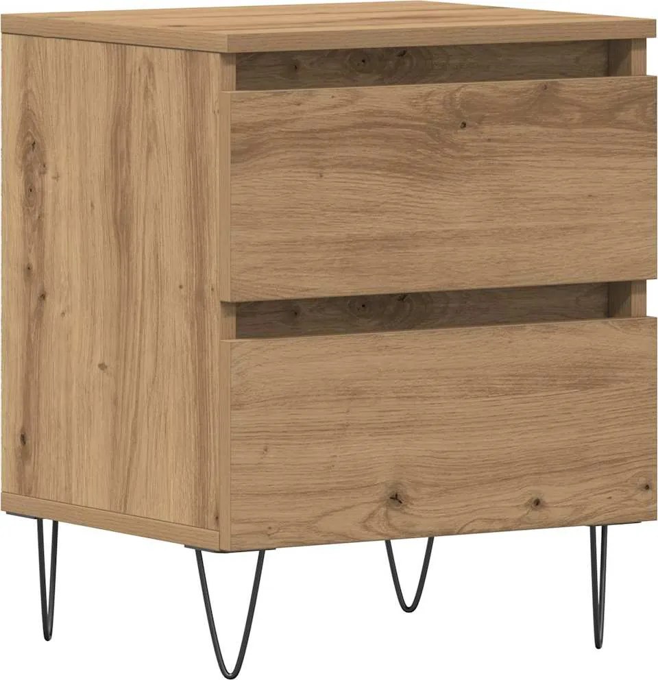 vidaXL Éjjeliszekrény fiókkal kézműves tölgy 40 x 35 x 50 cm Faanyag