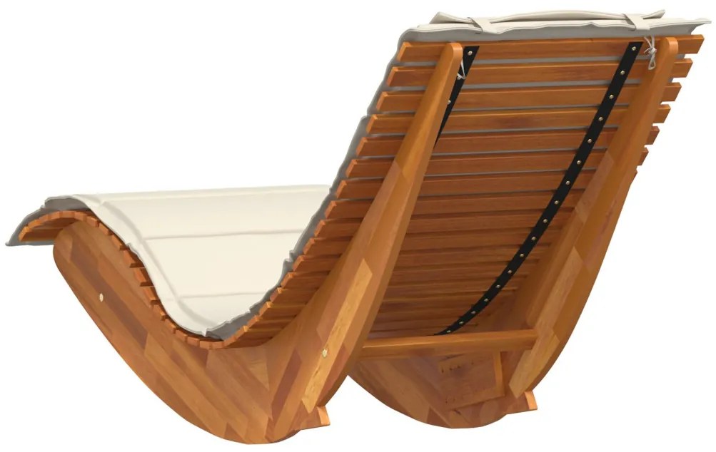 Napozó párnával 2 pcs Barna 60 x 154 x 74cm Tömör akácfa