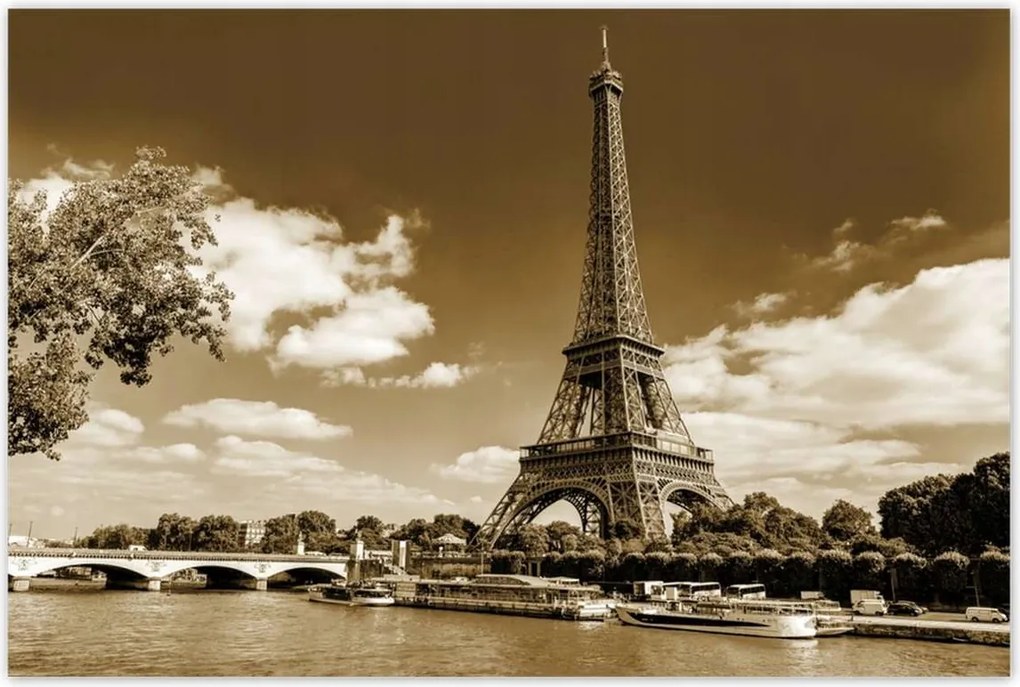Poszterek 120x80 Eiffel-torony szépia fotó