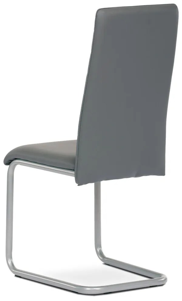 Scaun Sledge de culoare gri cu picioare metalice gri. DCL-402