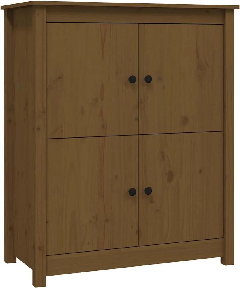 vidaXL mézbarna tömör fenyőfa tálalószekrény 83x41,5x100 cm