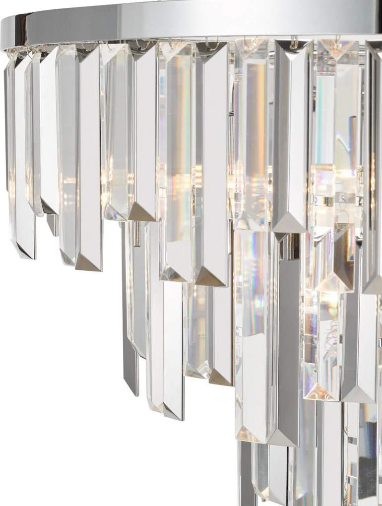 Dar Lighting glamour kristály modern függeszték fuentes csiszolt króm darfue0550