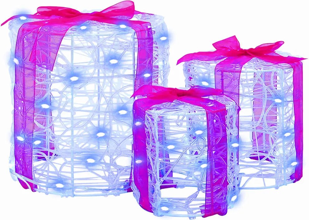 vidaXL Ajándéktáska Díszítés 3 pcs Kék 20 x 20 x 21 cm Akril