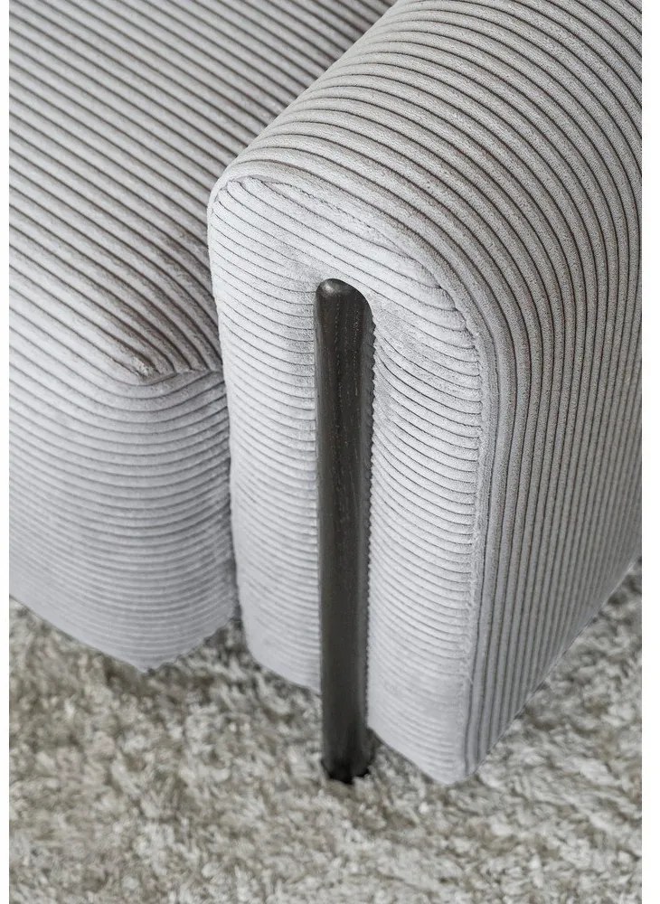 Szürke kordbársony kinyitható-tárolóhelyes kanapé 244 cm Arcadova – ELTAP