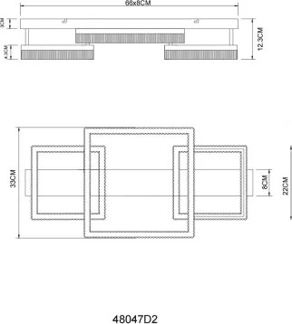 Globo 48047D2 - ZARA LED mennyezeti lámpatest LED/40W/230V 3000K 33x66 cm
