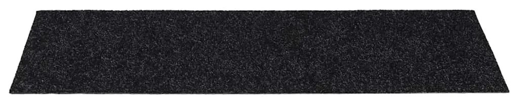30 db fekete lépcsőszőnyeg öntapadós téglalap alakú 60x25 cm