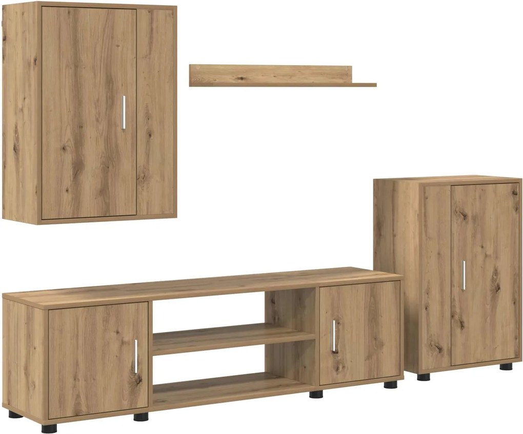vidaXL TV szekrény garnitúra 4 pcs Artisan tölgy Faanyag