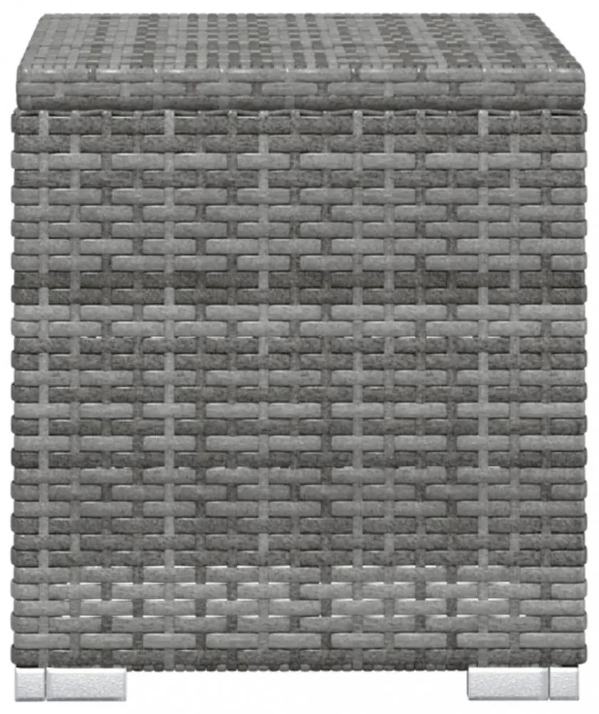 3 részes szürke polyrattan kerti napozóágy szett asztallal