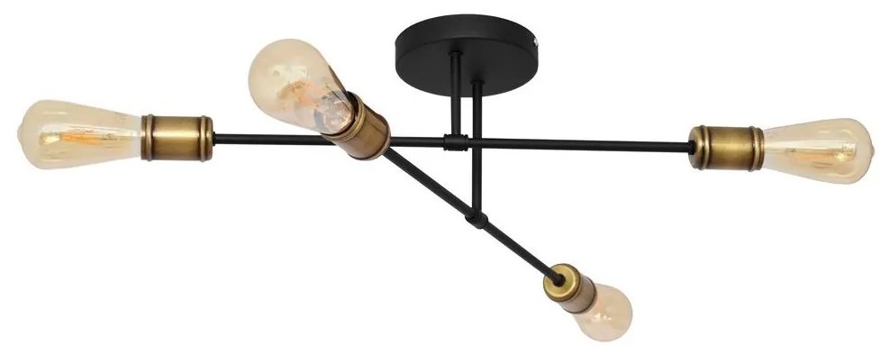 Csillár CAMBRIDGE 4xE27/20W/230V fekete/arany