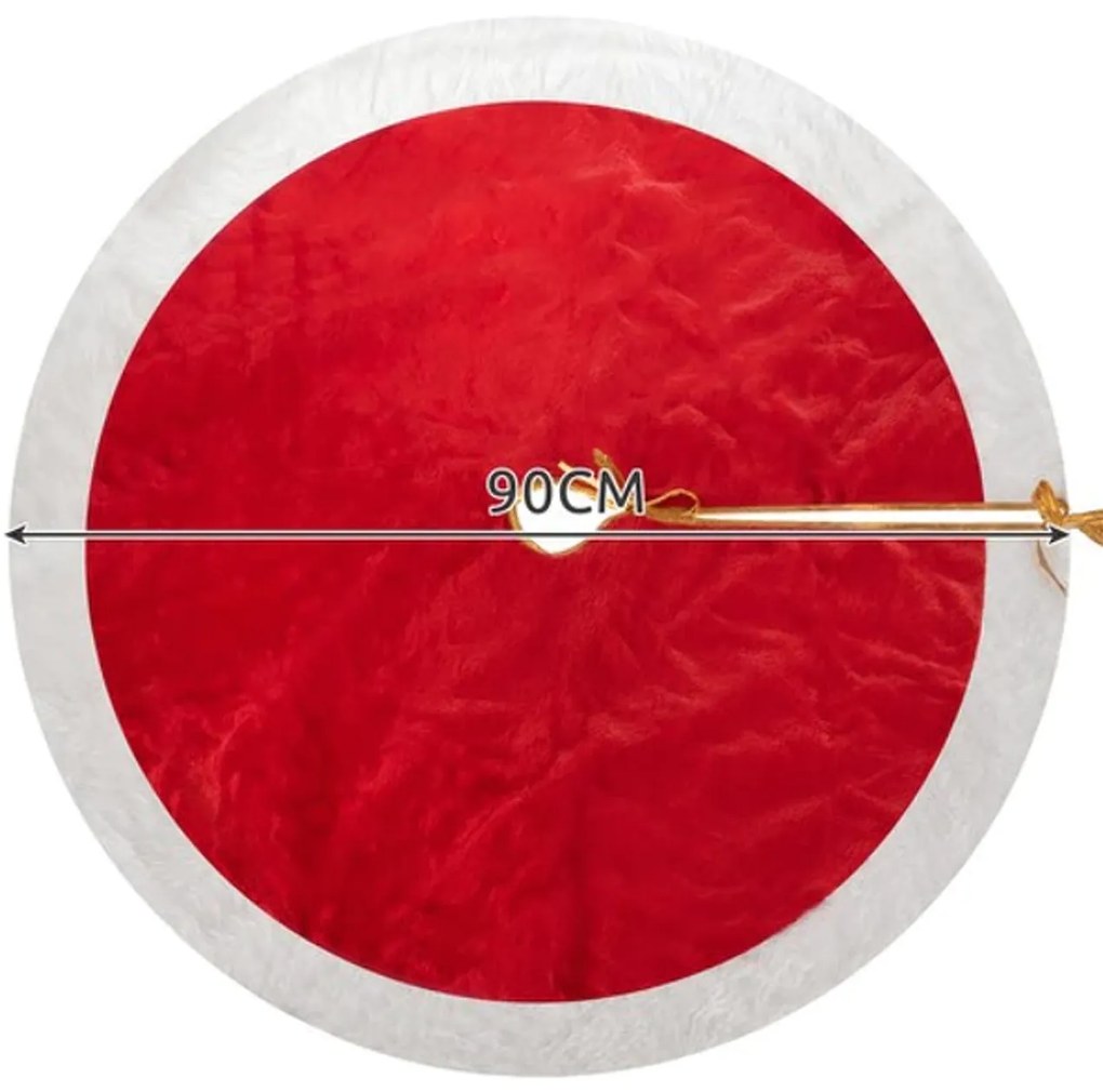 Karácsonyfa alátét RED VELVET 90 cm, piros