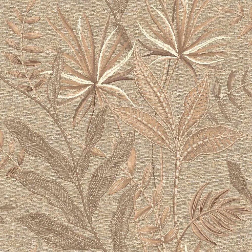 Decoprint Terra Nova Tropical Weave barna-bézs leveles texturált vlies tapéta – TN29081