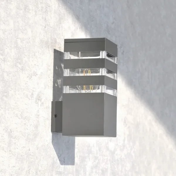 LED RGBW fényerőszabályozható kültéri fali lámpatest TEKSAS 1xE27/12W/230V IP44 antracit