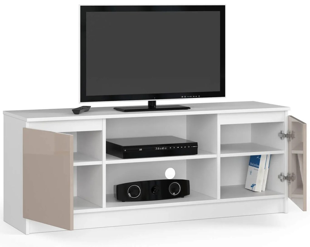 TV asztal Dariel (fehér + fényes cappucino). 1069886
