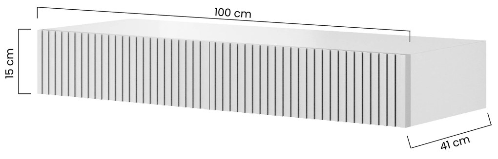 Nicole akasztós konzol / fésülködőasztal 100 cm fiókokkal - fehér matt
