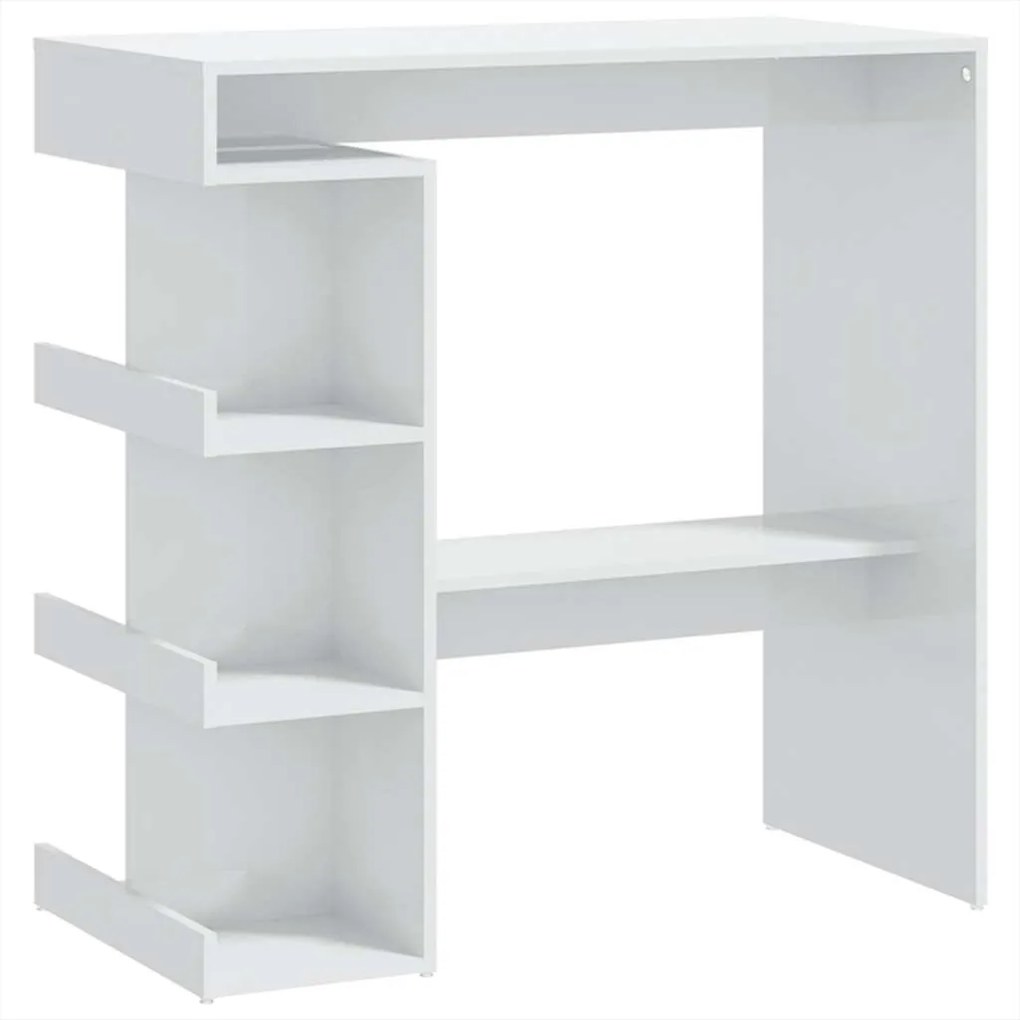 vidaXL magasfényű fehér bárasztal tárolópolccal 100 x 50 x 101,5 cm
