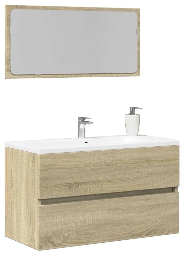 Sonoma tölgy tükrös fürdőszobaszekrény 80 x 38,5 x 45 cm
