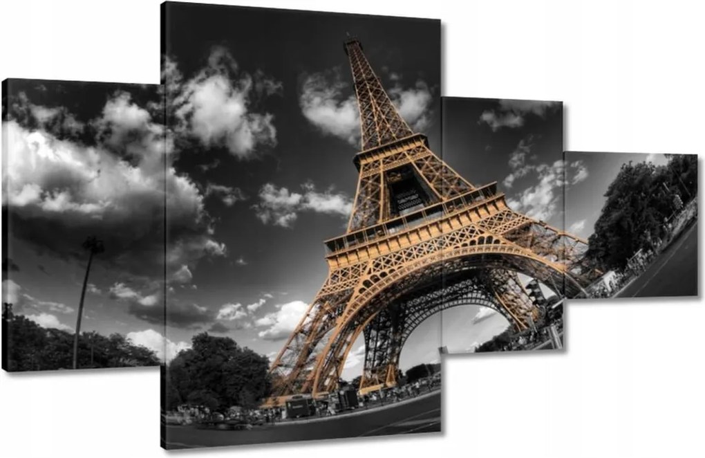 Festmények 130x80 Arany Eiffel-torony