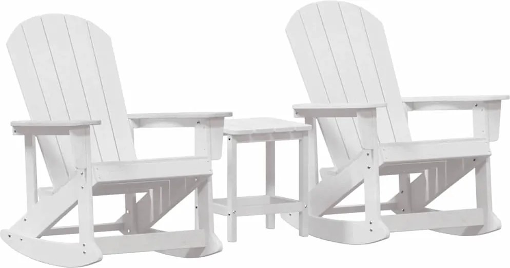 vidaXL Kerti lounge szett 3 pcs Fehér HDPE