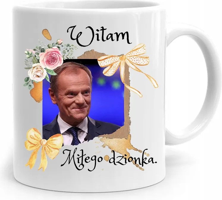 Donald Tusk Bögre Kellemes Nap Platform, fényképes nyomtatással