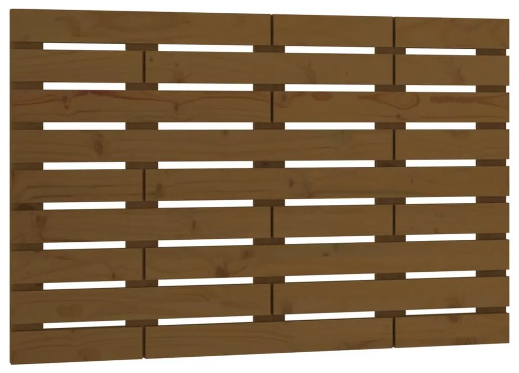mézbarna tömör fenyőfa fali fejtámla 81x3x63 cm