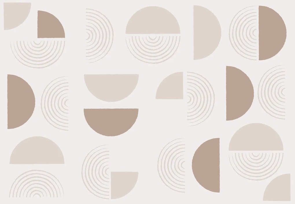 Fotótapéta – Absztrakt bézs körök (147x102 cm)