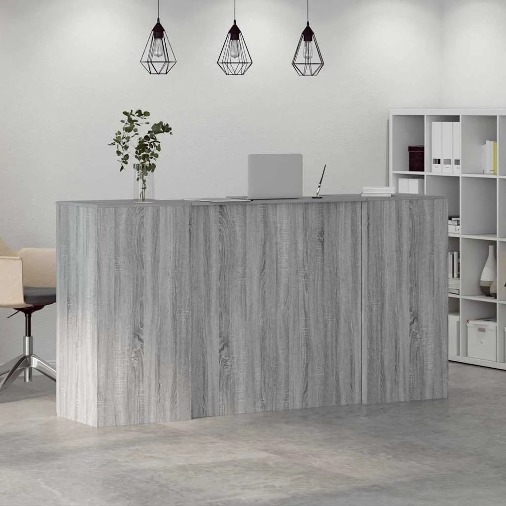 recepciós pult szürke sonoma 200x50x103,5 cm szerelt fa