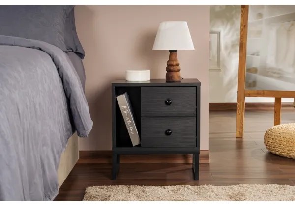 Éjjeliszekrény GLIMMER 50x45,2 cm fekete