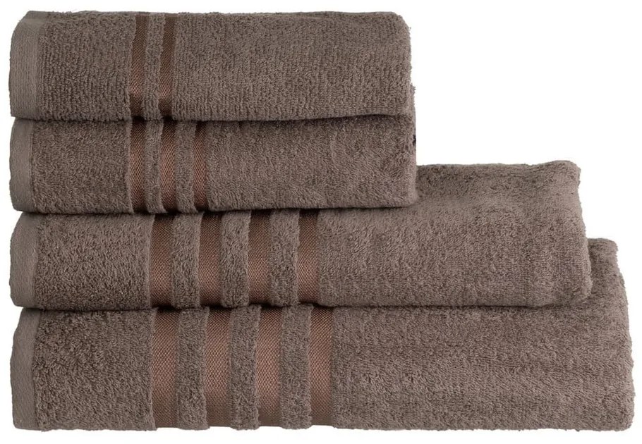 Barna frottír pamut fürdőlepedő 100x150 cm Simple – Casa Selección