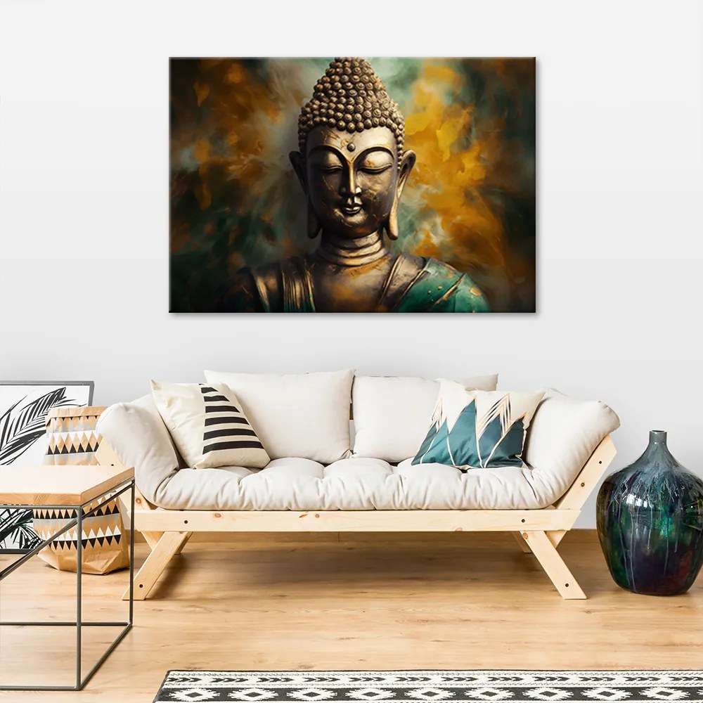 Gario Vászonkép Bronz Buddha szobor Méret: 90 x 60 cm