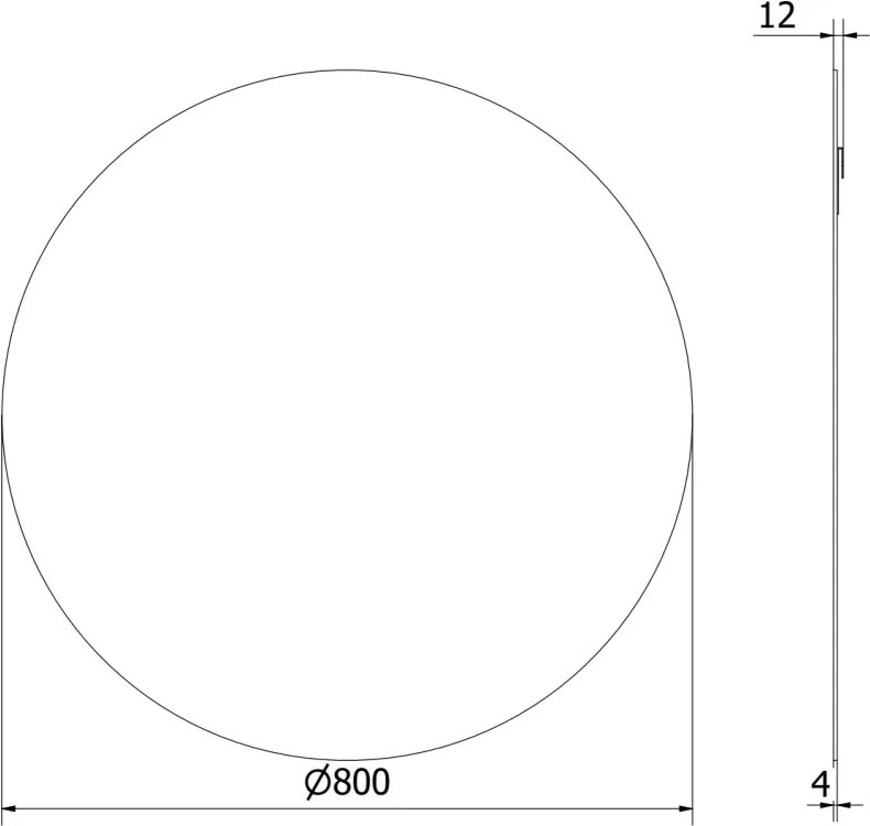 Mexen Alto kerek fürdőszobai tükör 80 cm - 9853-080-080-000-00