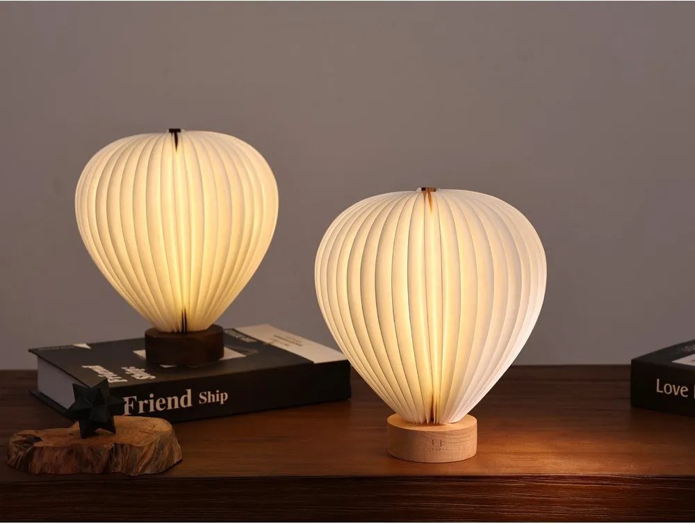 Fehér LED dimmelhető asztali lámpa papír búrával (magasság 20 cm) Aeris – Gingko